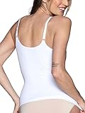 Vanity Fair Shaping Cami with Built in Bra, Tummy Control Shapewear Camisole Tops for Women, Star White, Large