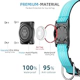 Upgraded AirTag Dog Collar, IP68 Waterproof Air Tag Dog Collar Holder, Reflective, Ultra-Durable, Comfortable Padded, Heavy Duty Dog Collars for Small Medium Large Dogs (L (14.8"-20.3"), Blue)