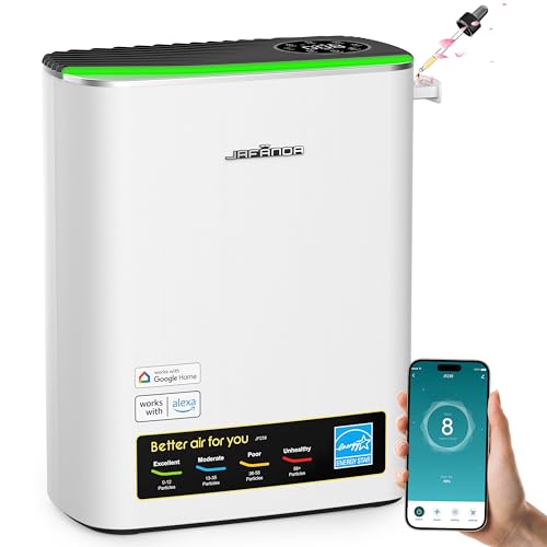 Jafanda Air Purifiers for Home Bedroom Large Room, Office purificador de aire para el cuarto HEPA Filter Activated Carbon Removes 99.97% of Allergens, Dust, Smoke, Smart Air Cleaner,PM2.5 Display