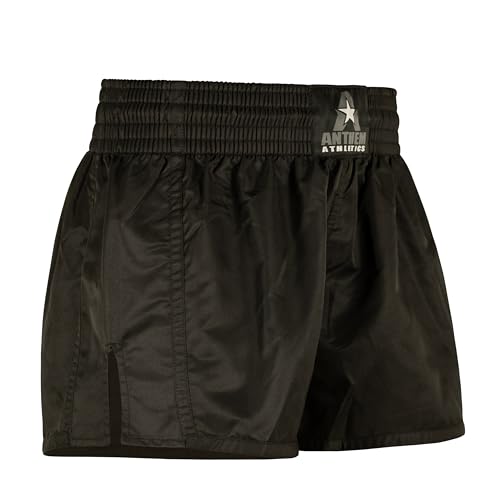 Anthem Athletics Muay Thai Shorts Men, Muay Thai Shorts Women - Kickboxing Short Boxing Trunks 5050 Classic Infinity Resolute - Black - Large