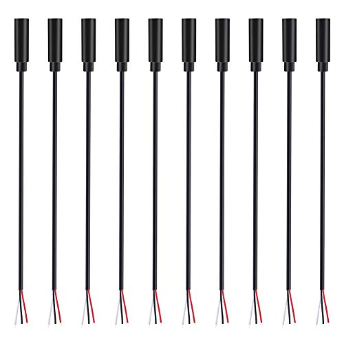Fancasee 10 Pack 3.5mm 1/8" to Speaker Wire TRS Stereo Female Jack to Bare Wire Pigtail 3.5mm Plug Connector Adapter Repair Audio Cable for Speaker Headphone Headset Earphone