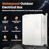 QILIPSU UL94-V0 Outdoor Electrical Box 16.4"x12.4"x7.1" Waterproof Junction Box Weatherproof PC/ABS Alloy Plastic IP66 Project Electric Enclosure Grey Hinged Door