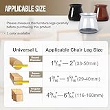 BUMACO 40Pcs Chair Leg Floor Protectors Chair Leg Protectors for Hardwood Floors Silicone Pads Covers to Protect Floors (Universal L Clear Fit 1.3"-2")