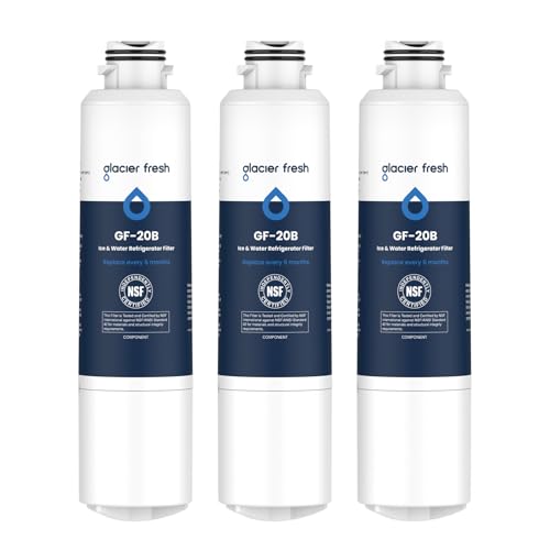 GLACIER FRESH Compatible with Samsung DA29-00020B Refrigerator Water Filter, DA29-00020A/B, DA29-00020B-1, HAF-CIN/EXP, 46-9101, RF4267HARS For French Door Fridge Kitchen (3 PACK)