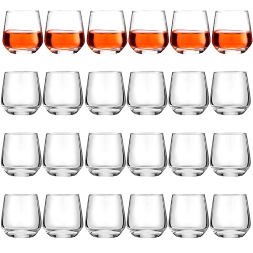 Zopeal Set of 24 Shot Glasses 3.25 oz Tequila Heavy Base Whiskey Tasting Glass Cups Small Liquor and Spirit Bar Shooter for Drinking Tasting Espresso Beer Juice