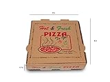 DHG PROFESSIONAL 50 Pack Pizza Box 4 Color Print Hot & Fresh Pizza Brown Color (8" x 8")