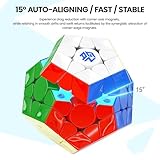 GAN Megaminx Maglev, Pentagonal Magnetic Speed Cube 160 Magnets, 36 Customizable Hand Feels, 90° Corner Cutting, Stickerless Puzzle STEM 3D Toy for Kids Beginners Practice, UV Coated-Black Base