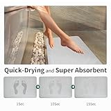 XMarrat Large Stone Bath Mat, Super Absorbent Diatomaceous Earth Bath Mat Large, Quick Drying Non-Slip Diatomite Stone Bath Mats for Bathroom, Easy to Clean (Light Gray, Extra Large 31.5" x 19.7")