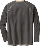 Legendary Whitetails Men's Standard Recluse Henley Long Sleeve Brushed Cotton Shirt, Charcoal, Large