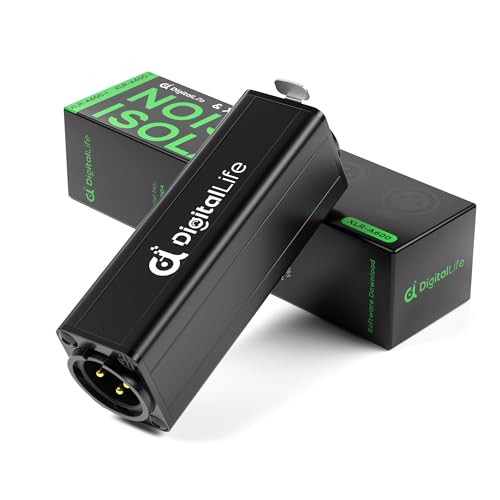 DigitalLife Single-Channel XLR Audio Ground Loop Noise Isolator - Hum Eliminator - Passive, XLR-A600-I, M/F (Not Compatible with P24/P48 Powered Microphones)