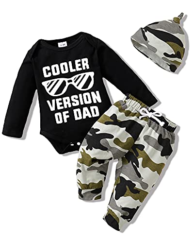 NZRVAWS Baby 3-6 Months Boy Clothes Newborn Boy Outfit Romper Fall Winter Cooler Version Of Dad Top Long Pants Hat