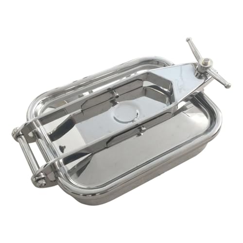 330x430mm Rectangular Manhole Cover, SS304 Stainless Steel Tank Manway Sanitary Square Manhole Hand Hole, 1pcs