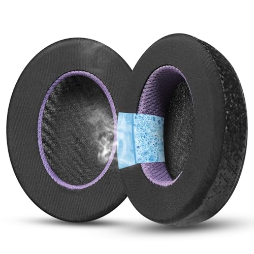 Jomwag Magic Ice Gel Replacement Earpads for Sony WH-1000XM3 - Black/Purple Ear Pads with Enhanced Comfort