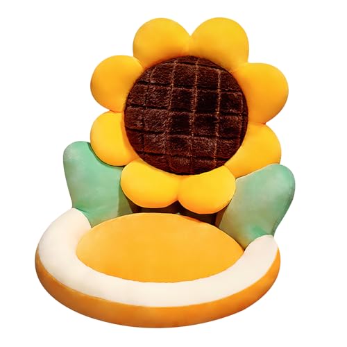 Ditucu Sunflower Shape Chair Pillow Cute Seat Cushion 19 x 18 inch Comfy Lazy Sofa Floor Pillows Dorm Seating for Childs Adults for Bedroom Decor