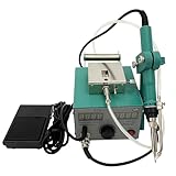 EQCOTWEA Semi-Automatic Welding Machine Soldering Station 80-500℃ Pedal-Operated Solder Feed Spot Welder Table Equipment 110V