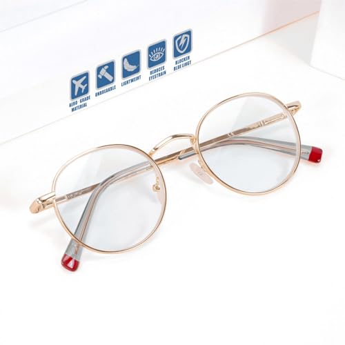 Lovispecs Round NearSighted Distance Glasses Women Men,Nearsighted Far Vision Driving Eyeglasses,Retro Myopia Wire Frame