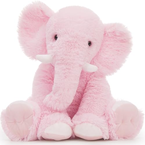 Tezituor 19.6 Inch Plush Elephant Stuffed Animal, Giant Pink Elephant Toys Soft & Cuddly Elephant Plush Gift for Girls, Kids Birthday Gifts, Christmas Valentine's Day