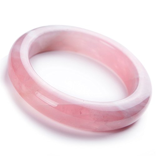 Natural Genuine Pink Rose Quartz Crystal Fashion Lady Bangle Bracelet Inner Diameter 55mm