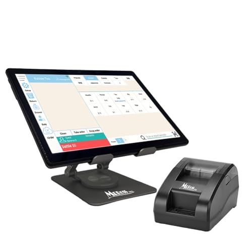 MRBOSS 10.1" Android POS Tablet with 2" Receipt Printer | for Restaurants, Cafes, Retail Stores and Food Trucks | WiFi/Bluetooth, Pre-Installed Software and Aluminum Stand