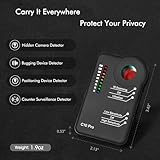 Apantimx Upgraded Camera Detector Professional Bug RF Detector Hidden Camera Finder Anti Spy Sweeper Portable GPS Tracker Listening Device Signal Scanner for Home Office Car Travel Hotel