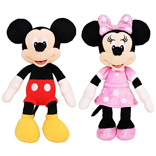 Disney Junior Mickey Mouse and Minnie Mouse Beanbag Plushie 2-Pack Stuffed Animals