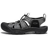 KEEN Men's Newport H2 Closed Toe Water Sandals, Black/Steel Grey, 11