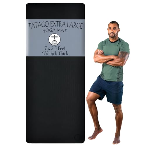 Tatago Extra Thick Yoga Mat Wide & XL-1/4 inch Extra Large Yoga Mat Thick Extra Wide And Long For Total Joint Cushioning. A Large Exercise Mat Thick And Perfect For Home Workout Pilates Or Studio.