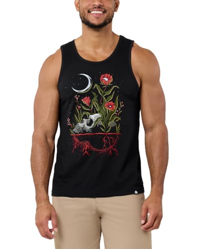 INTO THE AM Final Rest Graphic Tank Tops for Men - Premium Summer Sleeveless Beach Fashion Men's Tank Tops (Black, Large)