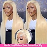 30 Inch 613 Lace Front Wig Human Hair Blonde 13X6 HD Transparent Lace Front Wigs Human Hair 180% Density Blonde Glueless Wigs Human Hair 613 HD Straight Lace Frontal Wigs Human Hair Pre Plucked