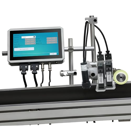 PEKOKO 50.8mm Industrial Automatic Inline Inkjet Printer 2 Inch Batch Coding Machine Printing Numbers,Expiration Date,Times,Variable Text, QR Code,Data Matrix Text,Logo,Barcode