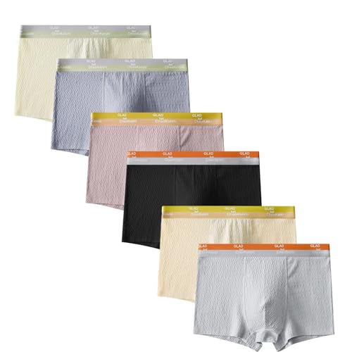IMMUNOTRAX Bubble Cotton Men's Boxer Briefs,Men Trunks Comfort Stretch Soft Underwear (6pcs,Large)