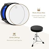 Eastar Drum Set for Kids - 16 inch 5-Piece Drum Kit for Beginners with Adjustable Throne and Cymbal, Pedal & Drumsticks, Metallic Blue (EDS-350MBE)