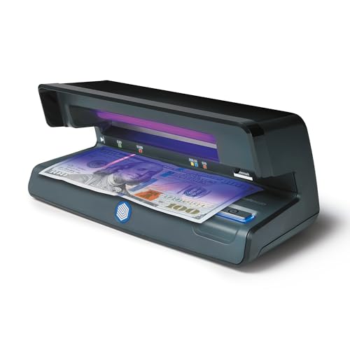 Safescan 50 UV Counterfeit Bill Detector, Small Footprint, Lightweight, Great for Bills, Credit Cards, Passports, IDs, Suitable for All Currencies, Powerful 9W UV Light, CE Certified, 3-Year Warranty