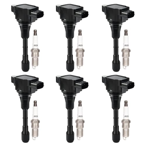 Set of 6 Ignition Coil Pack and Spark Plugs for 3.7 V6 Infiniti G37 G 37 M37 EX37 Nissan 370Z 2008 2009 2010 2011 2012 2013 2014 2015 2016 2017 Replaces UF617