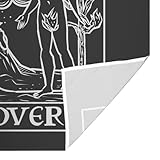 The Lovers Tarot Card Tapestry (Black & White) - Grim Reaper - Gothic Couple Halloween Home Decor Wall Hanging (59" x 51")