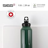 SIGG - Reusable Water Bottle - WMB Traveller Leaf Green 51 Oz - Made in Switzerland - Carbonated Drinks - Lightweight - Leak Proof - BPA-Free - Climate Neutral Certified - For Sports, Outdoor, Travel