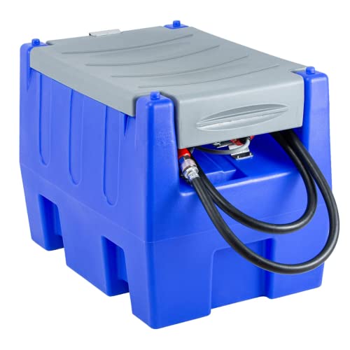 TECSPACE 58 Gallon Gasoline Transfer Tank, Portable Fuel Tank with Pump, Gasoline Diesel Tank with 20 GPM High Flow Rate,13.1ft Hose,Diesel Transfer Tank for Easy Fuel Transportation (BLUE)
