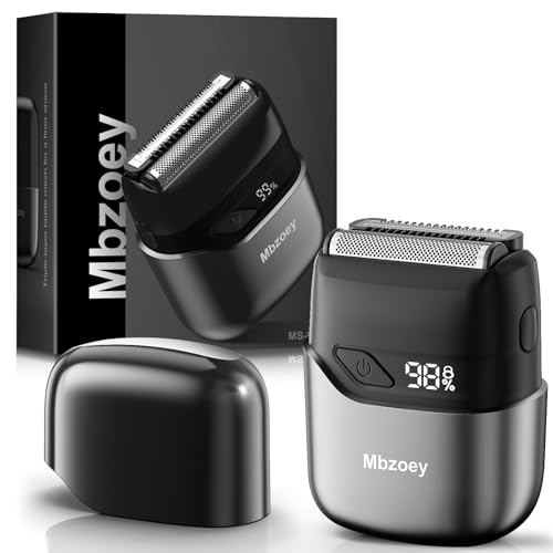 Mbzoey Electric Foil Shavers for Men: Mini Electric Razor for Face - IPX7 Waterproof Cordless Razor with LED Display & Fast Charge - Micro-Comb Technology & Precision Blades
