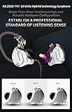 Five Driver Headphones,KZ ZS10 PRO High Fidelity Noise-Isolating Earbuds/Earphones with Detachable Cable 2Pin 0.75mm (Without MIC, Purple)