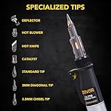 LEXIVON Butane Soldering Iron Multi-Purpose Kit | Cordless Self-Igniting Adjustable Flame 7-Tip Set | Pro-Grade (LX-770)