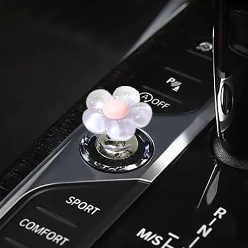 86 V THE BUTCHER Car one-Touch Start Button，Engine Start/Stop Resin Flower Starter Cover (for Decorative Accessories) Car Decor for Women(Purple