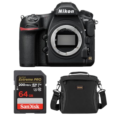 Nikon D850 DSLR Camera, Bundle with 64GB Memory Card, Alpine 160 Bag