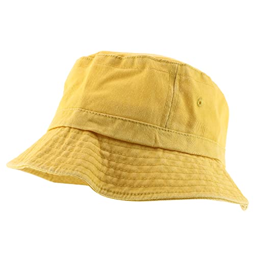 Armycrew XXL Oversize Pigment Dyed Washed Bucket Hat Fits Upto 3XL - Yellow - XL-2XL