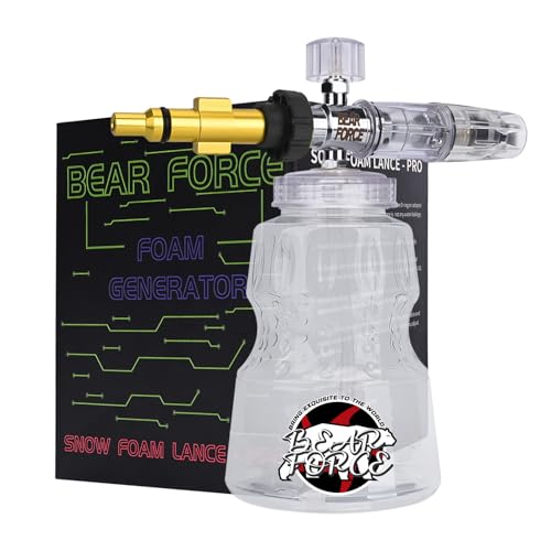 BEAR FORCE Pressure Washer Aluminium Foam Cannon Foam Generator Snow Foam Lance with 1.25mm & 1.10mm Orifice Nozzle for Lavor, for Sterwins, for Parkside Pressure Washer