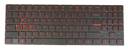 AZUBAYCOM US English Layout- Laptop Keyboard for Lenovo Legion Y520 Y520-15IKB Y520-15IKBA Y520-15IKBM Y520-15IKBN, Y720 Y720-15IKB PC5YB-US, Red Backlit