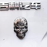 Dsycar 2Pack 3D Stickers Metal Skull USA Flag Emblem, 3D Car Motorcycle Styling Emblem Badge 2.75 x 1.77 in (2 Pack Skull Stickers/Gun Color)