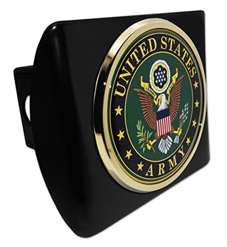 Elektroplate Officially Licensed U.S. Army Eagle Metal Black Hitch Cover for Trucks and SUVs | Fits Standard 2" Trailer Hitch Receivers | Premium Weatherproof