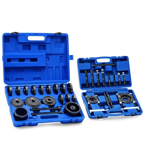 Orion Motor Tech 38pc 2-in-1 Bearing Press Kit, Front Wheel Bearing Removal Kit with Sliding Screws Sleeves, 5 T Wheel Bearing Separator Puller Set with 2" & 3" Jaws, Bearing Puller Tool Set with Case