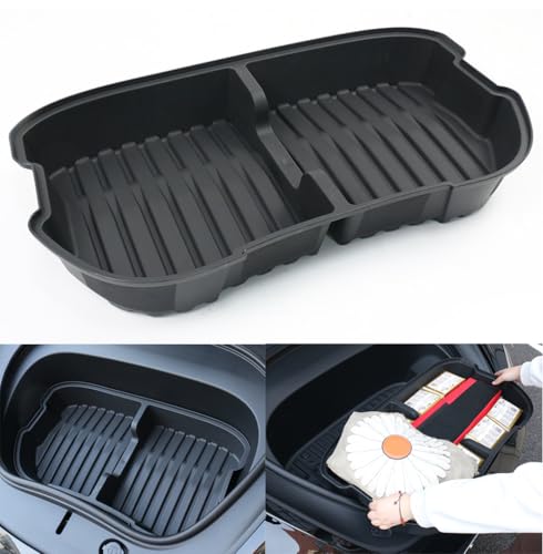 AutoQi Frunk Organizer Storage Box for 2024-2025 Tesla New Model 3, Tesla M3 Front Trunk Storage Bins W/Lid