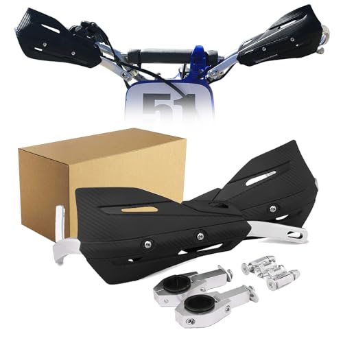 JFG RACING Dirt Bike Handguards,Universal 7/8" 22mm and 1 1/8" 28mm Handlebar Motorcycle Hand Guards for Dirtbike Snowmobile Motocross Supermoto ATV Scooter Enduro Electric Bike - Black